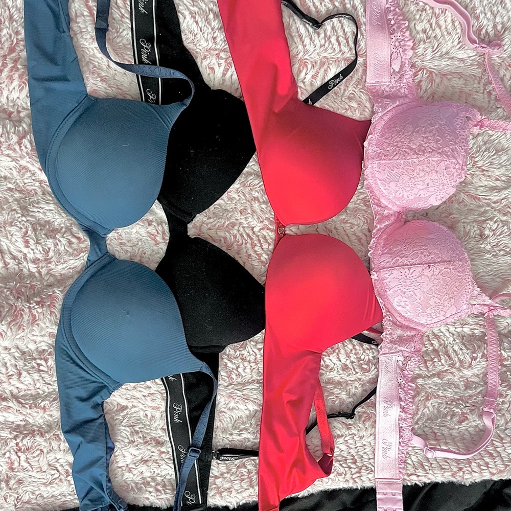 PINK/VS bras - Blue, Black, Red, Pink
